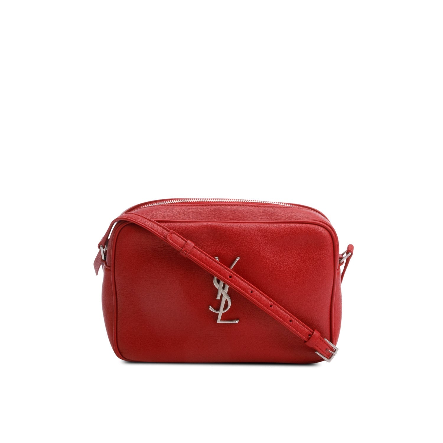 YSL Saint Laurent Lou Camera Bag Leather Red Crossbody Bag
