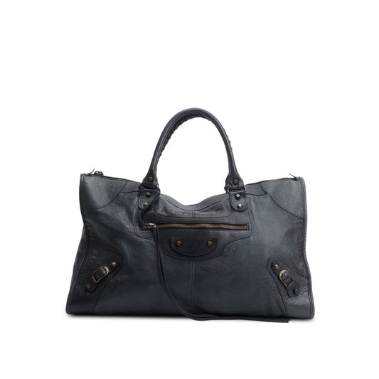 Balenciaga Dark Agneu Motocross Classic Work Bag Leather Green Travel Bag
