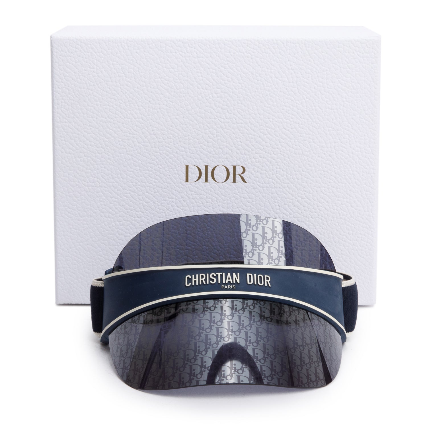 Dior Christian Oblique club V U Visor Handbag Blue Travel Bag