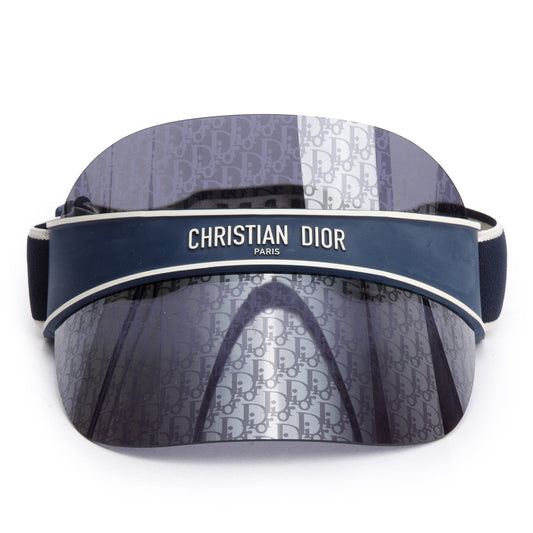 Dior Christian Oblique club V U Visor Handbag Blue Travel Bag