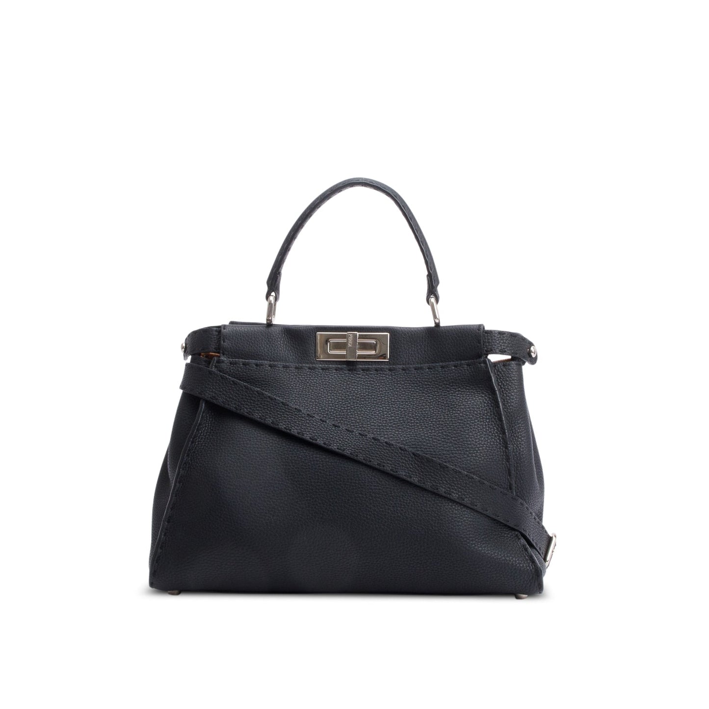 Fendi Romano Selleria Peekaboo Bag Leather Black Travel Bag
