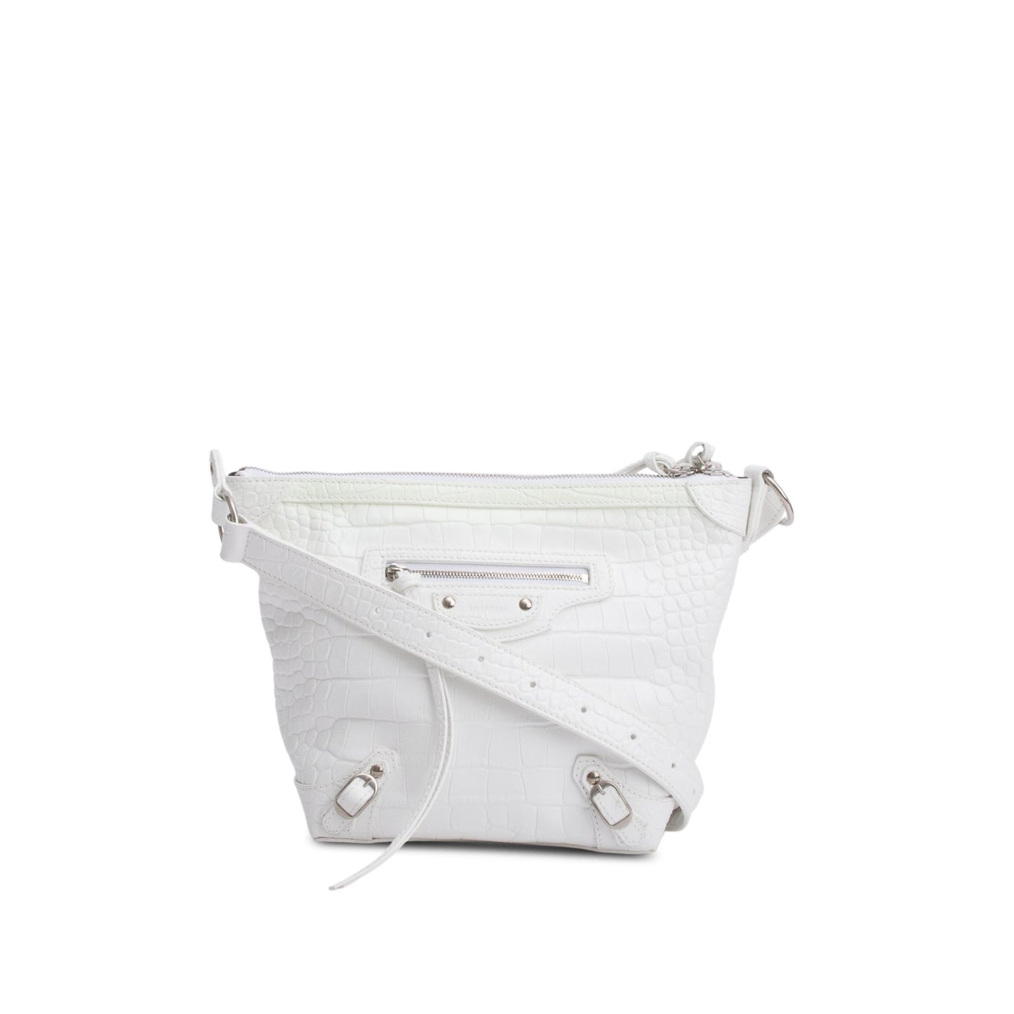 Balenciaga Crocodile Embossed Xs Neo Classic Hobo Bag Leather White Travel Bag