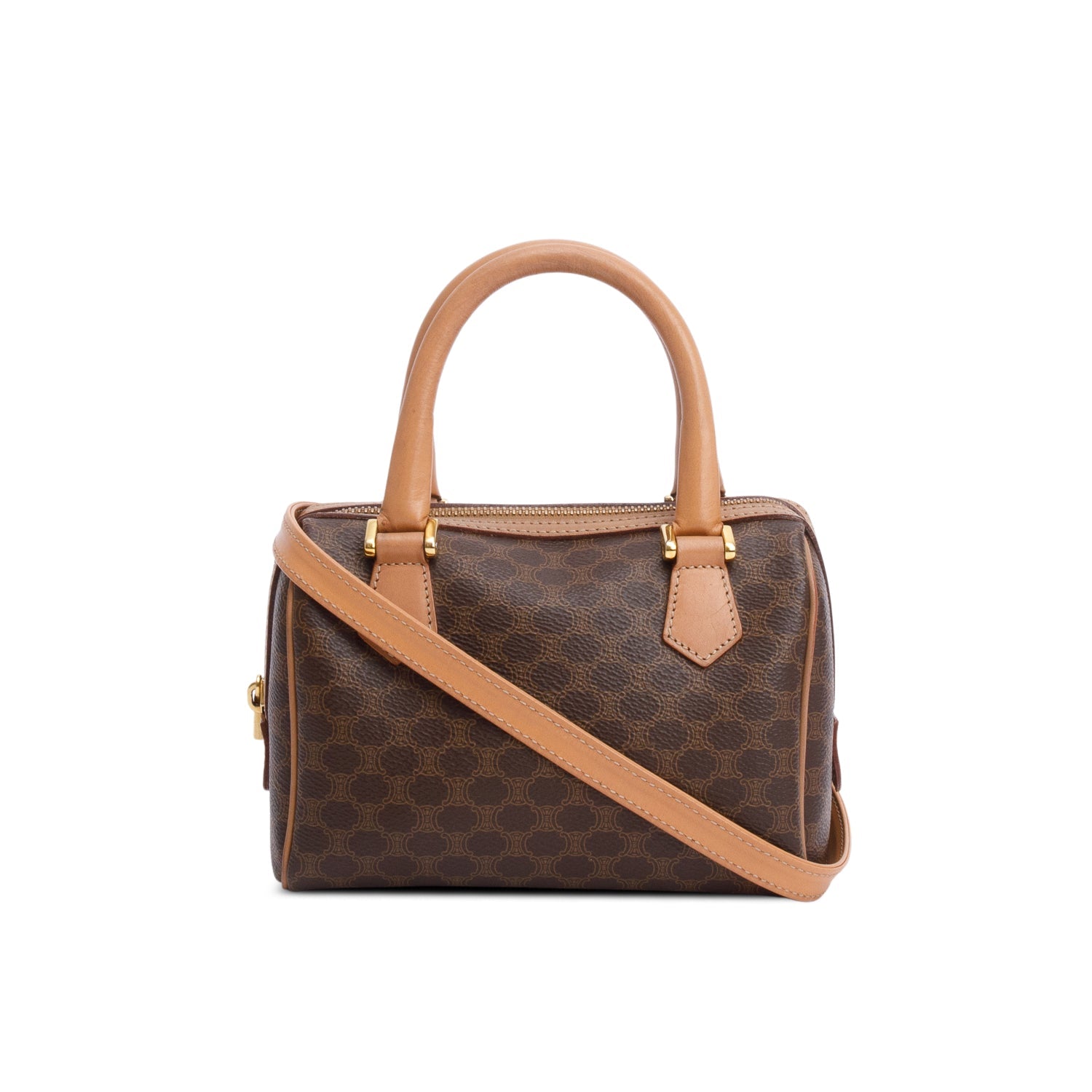 Celine Triomphe Boston Bag Canvas Brown Travel Bag