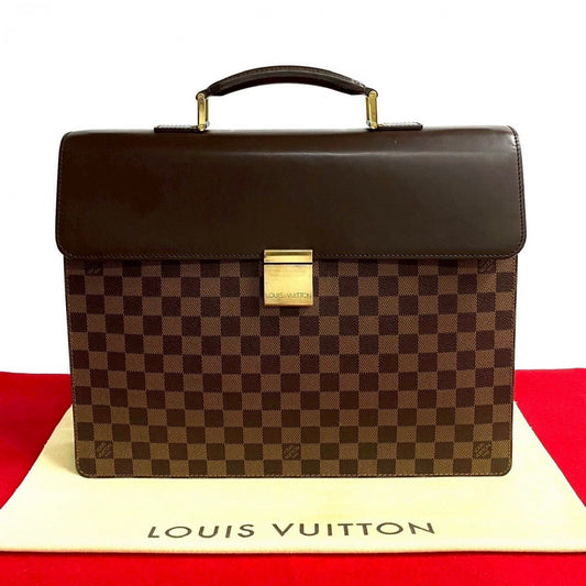 Louis Vuitton Business N53315 PVC Damier Altona Leather Brown Handbag