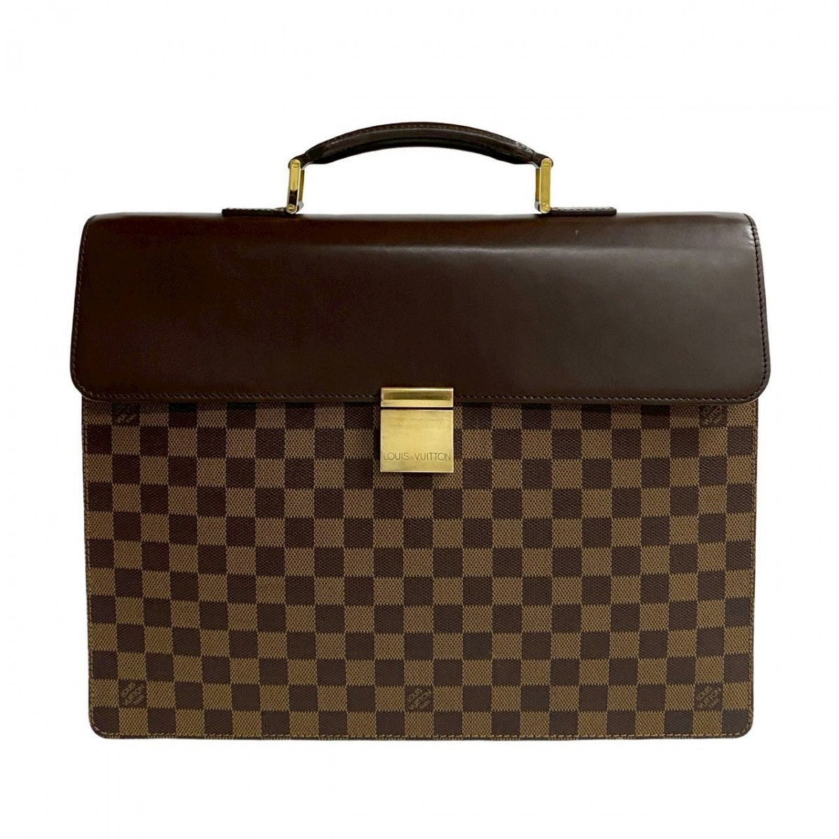 Louis Vuitton Business N53315 PVC Damier Altona Leather Brown Handbag