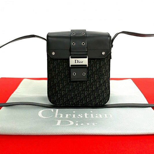 Dior Shoulder Bag , Trotter Pattern Logo Metal Leather Canvas