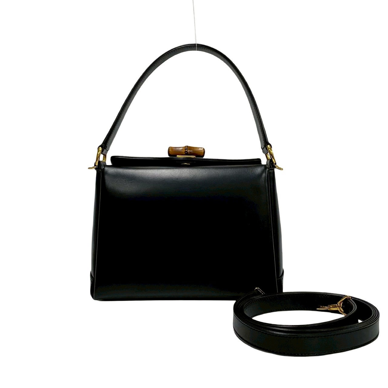 Gucci Bamboo 2Way Handbag Leather Travel Bag Handbag 12