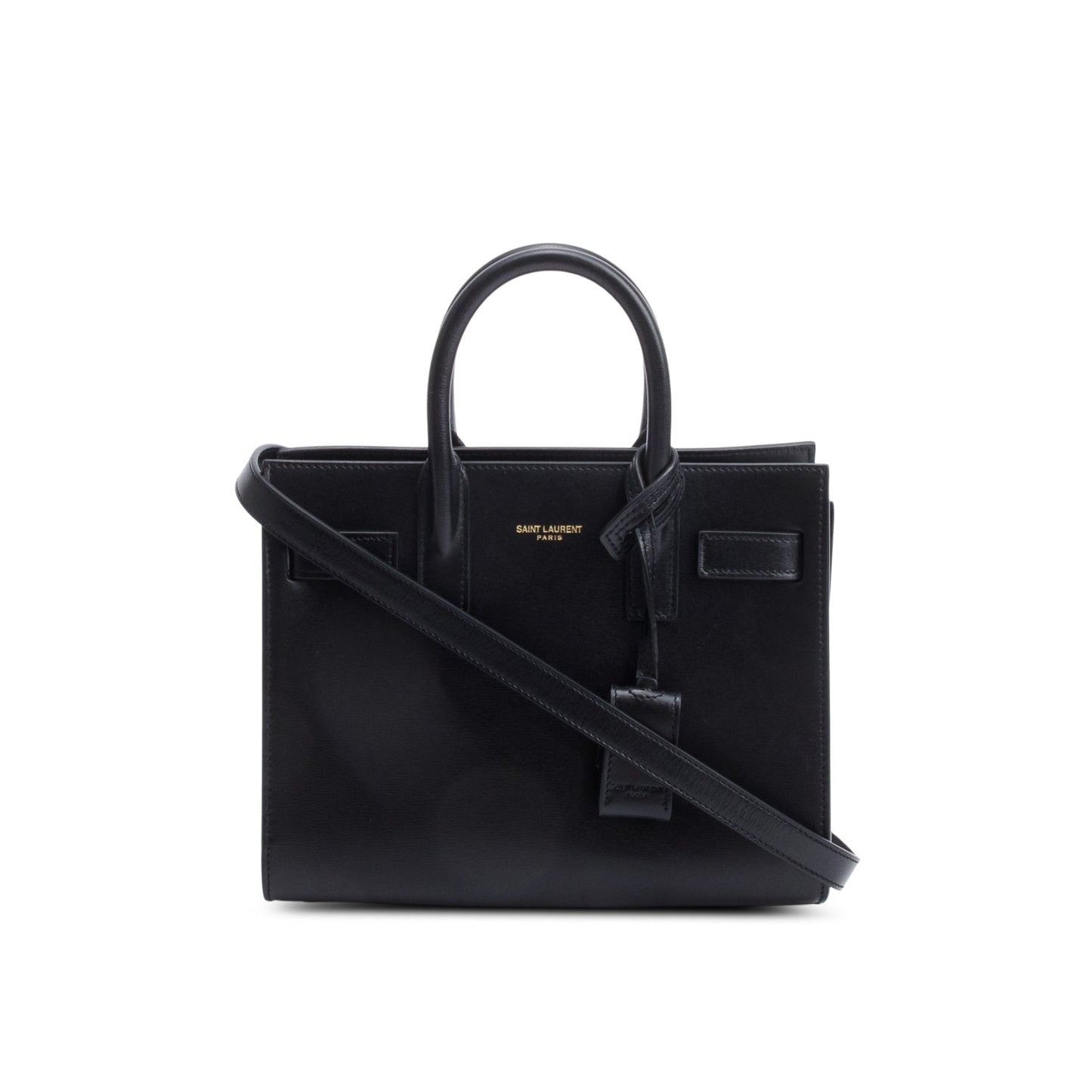 YSL Saint Laurent Smooth Nano Sac De Jour Travel Bag Leather Black