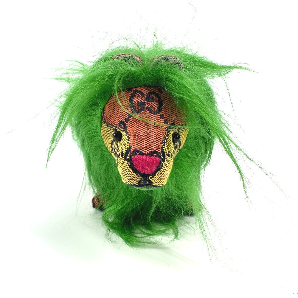 Gucci Plush Doll GG Decorative Canvas Green Handbag