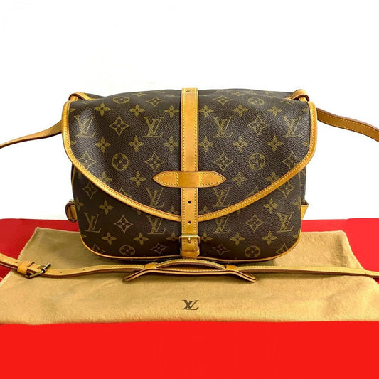 Louis Vuitton M42256 PVC Saumur 30 Monogram Leather Brown Shoulder Bag