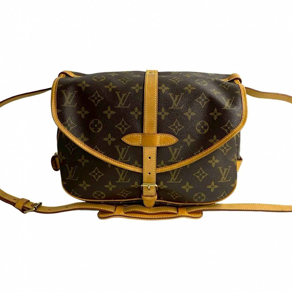 Louis Vuitton M42256 PVC Saumur 30 Monogram Leather Brown Shoulder Bag