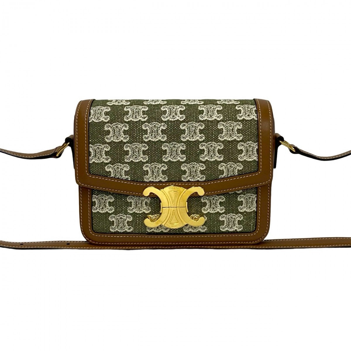 Shoulder Bag , Logo Metal Teen Triomphe Leather Canvas