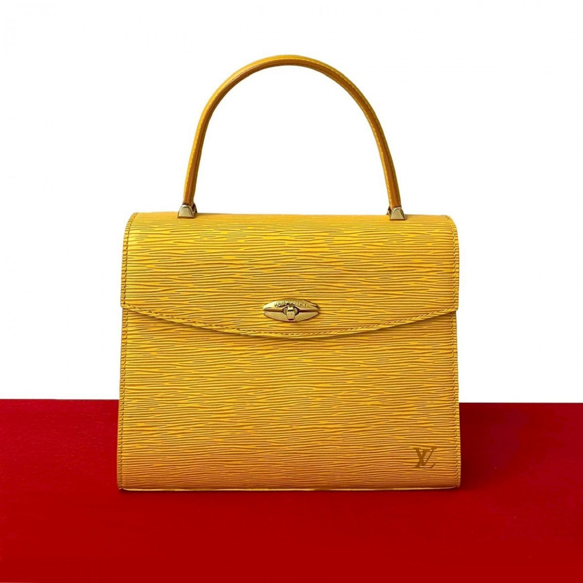 Louis Vuitton M52379 Epi yellow Epi Malesherbes Leather Handbag