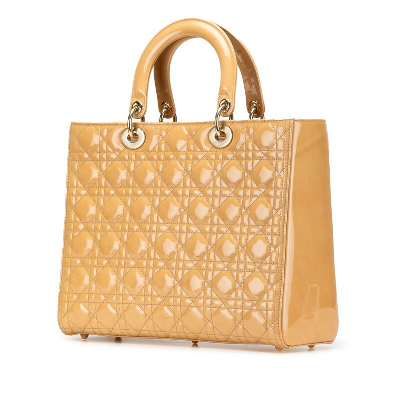 Dior Lady Cannage 2Way Bag Leather Patent Travel Bag