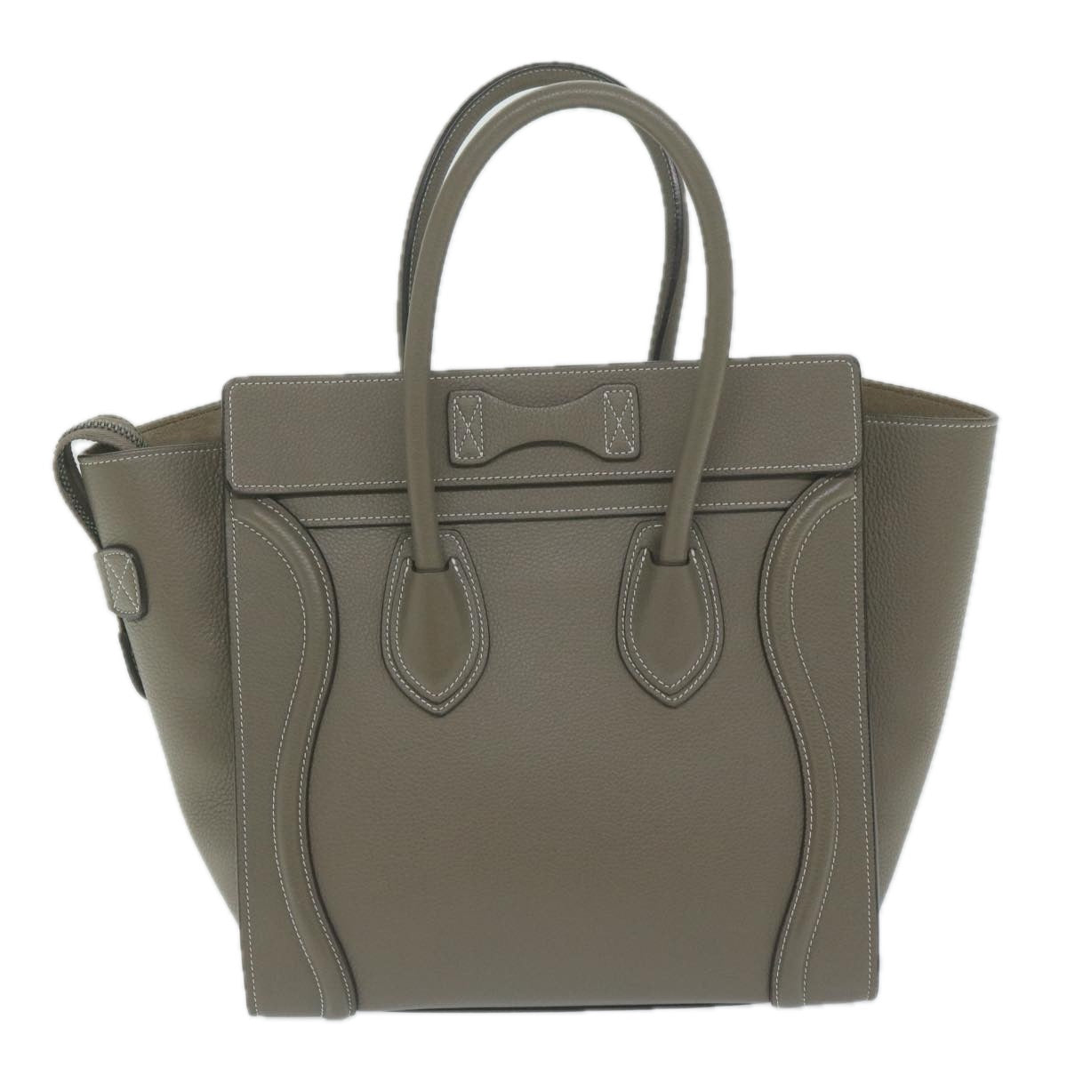 Luxury Luggage Micro Shopper Tote Bag Gray Leather