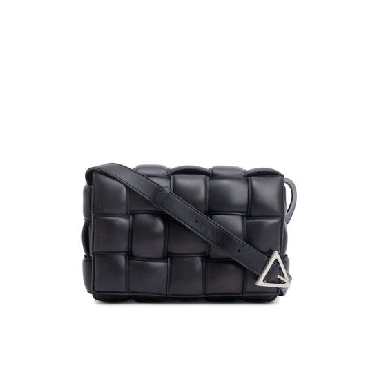 Bottega Veneta Lambskin Classic Padded Cassette Bag Leather Black Travel Bag