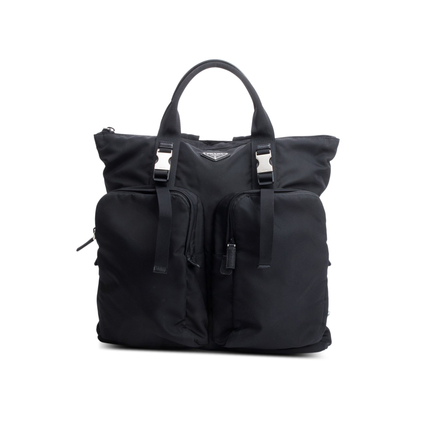 Prada Re And Saffiano Montagna Tote Backpack Handbag Leather Nylon Tote Bag