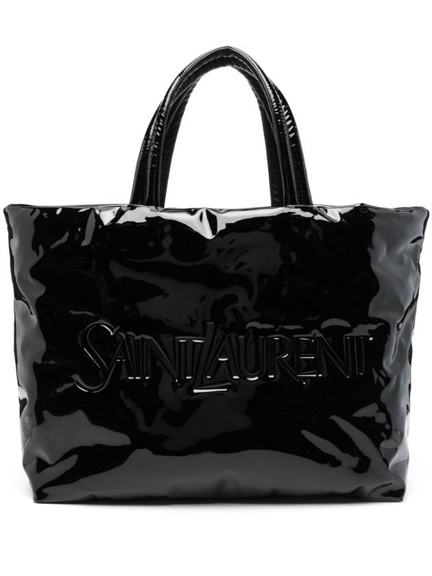 YSL Saint Laurent Saint Laurent Trending Maxi Patent Tote Bag Canvas Black