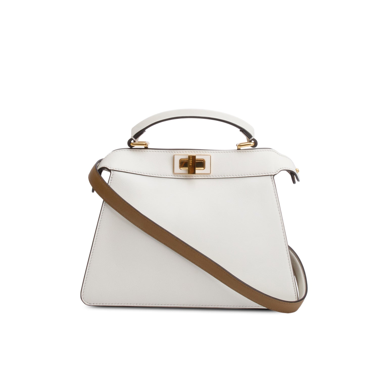 Fendi Bicolor Nappa Small Peekaboo Iseeu Bag Leather White Travel Bag