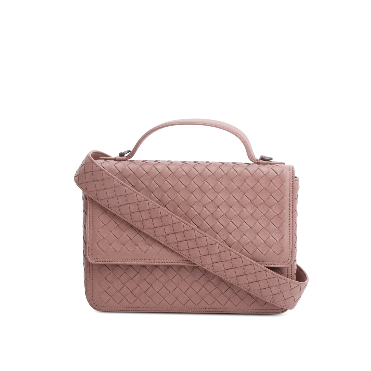 Bottega Veneta Intrecciato Alumna Shoulder Bag Leather Pink