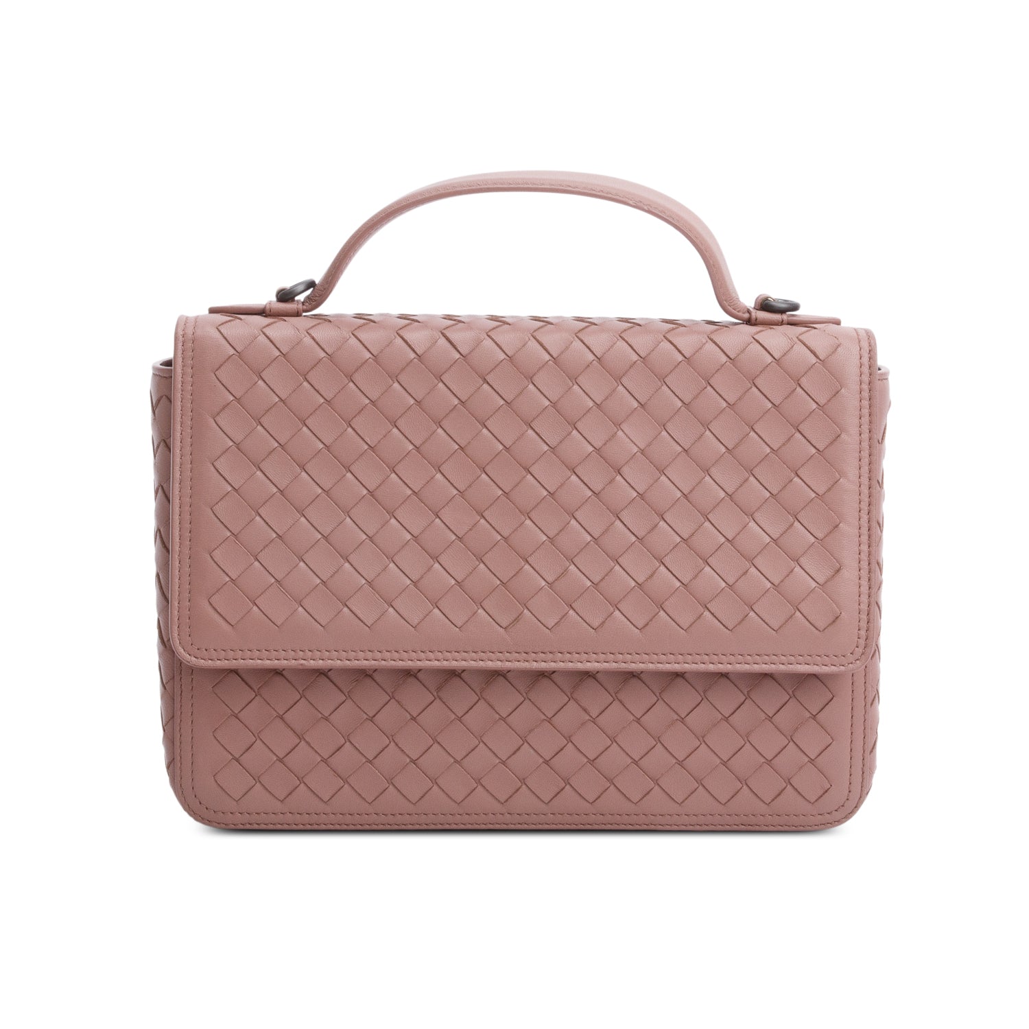 Bottega Veneta Intrecciato Alumna Shoulder Bag Leather Pink
