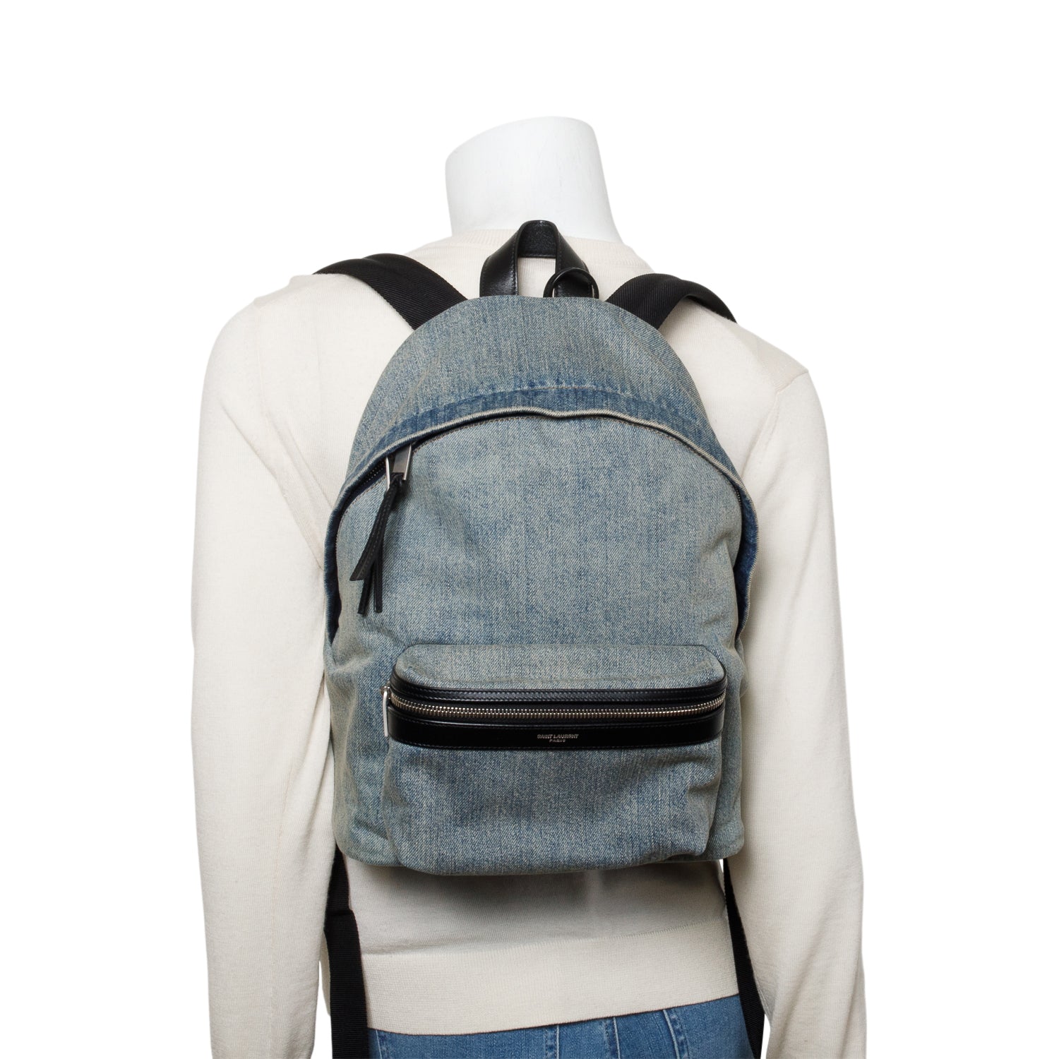 YSL Saint Laurent City Backpack Denim Blue