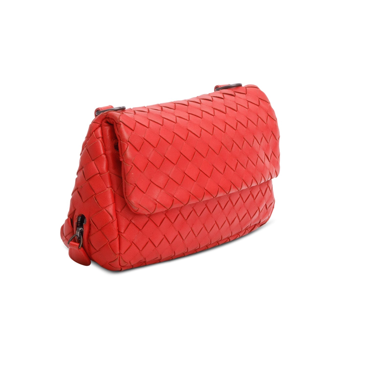 Bottega Veneta Intrecciato Messenger Bag Red Small Travel Bag