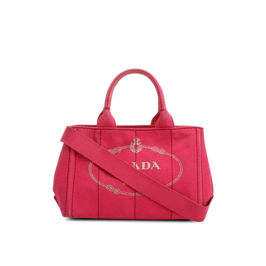 Prada Canapa Logo Tote Handbag Canvas Pink Tote Bag