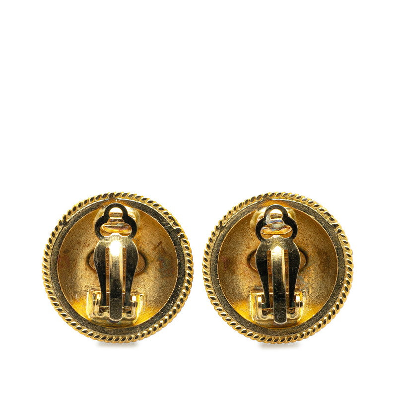 Gold Plated Coco Mark Earrings Jewelry Travel