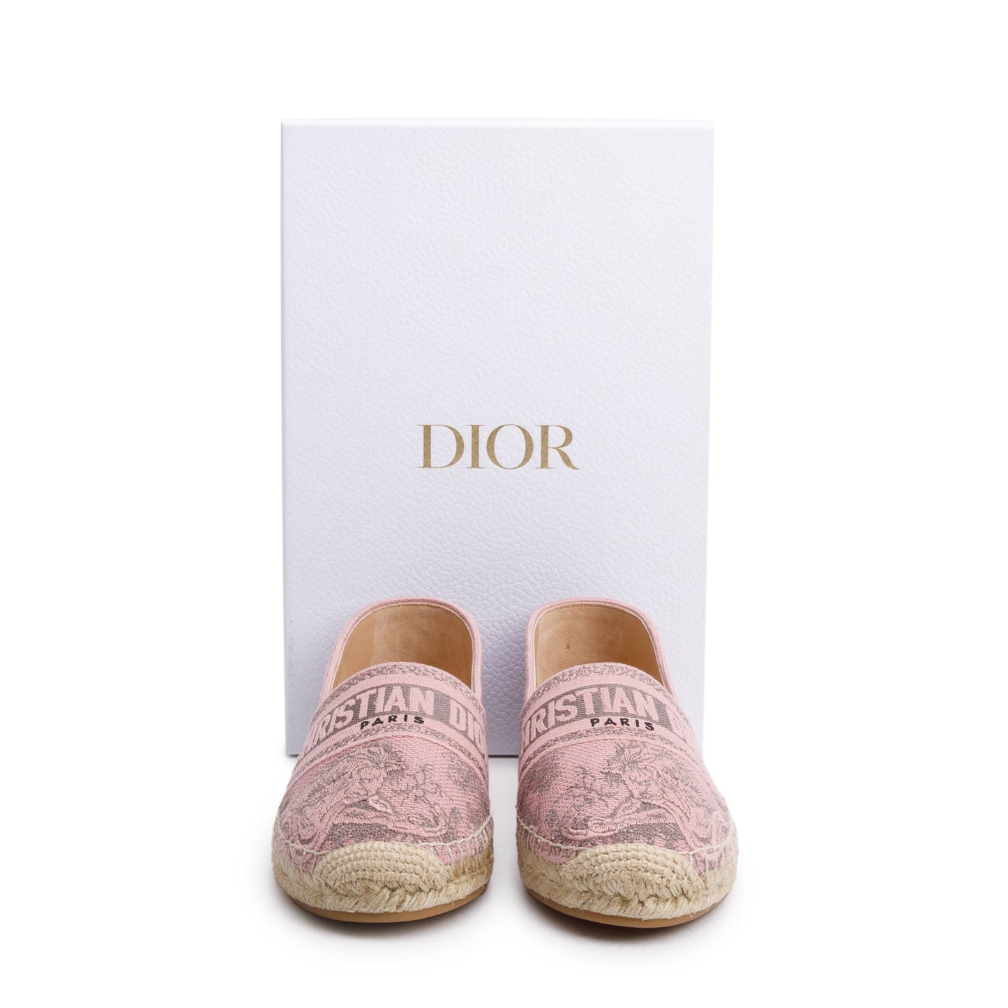 Dior Christian Embroidered Toile De Jouy Granville Espadrille, Pink Travel Bag