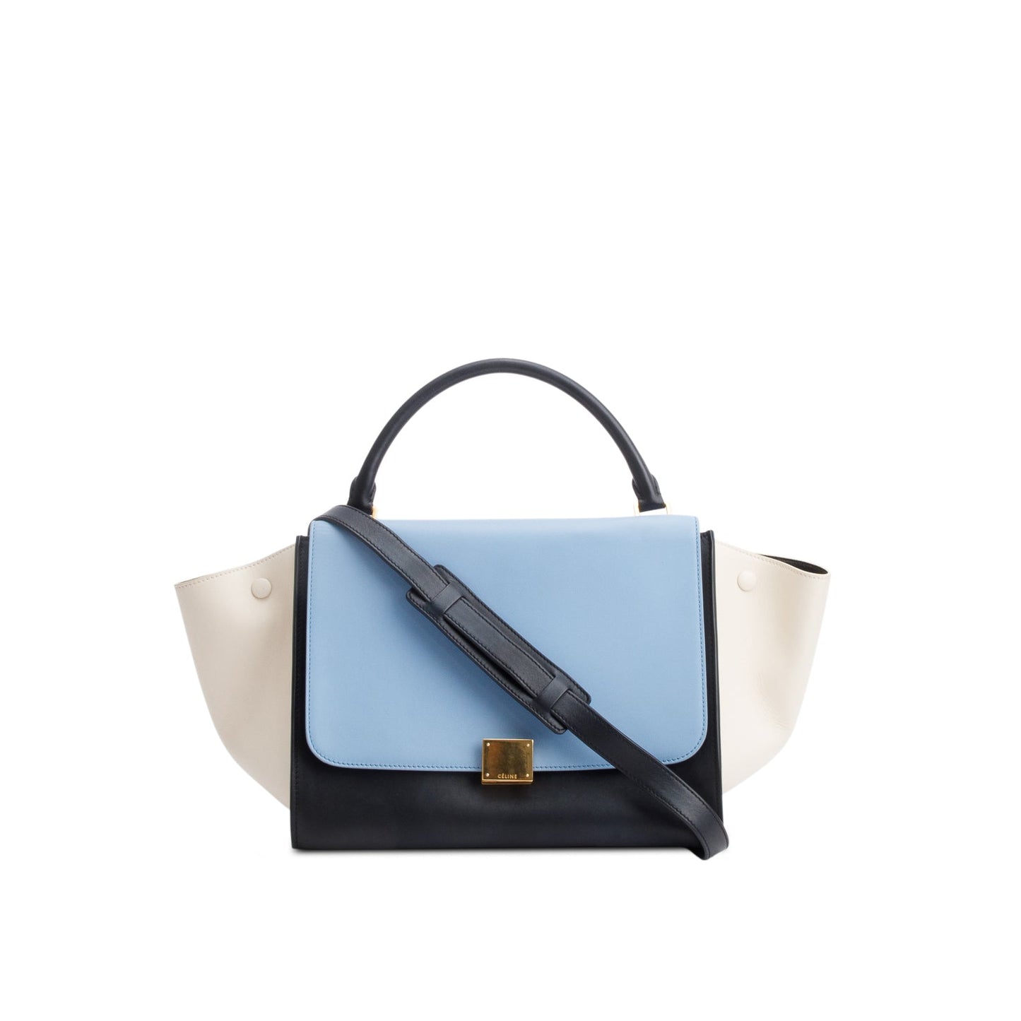 Celine Tricolor Calfskin Trapeze Bag Leather Medium Travel Bag