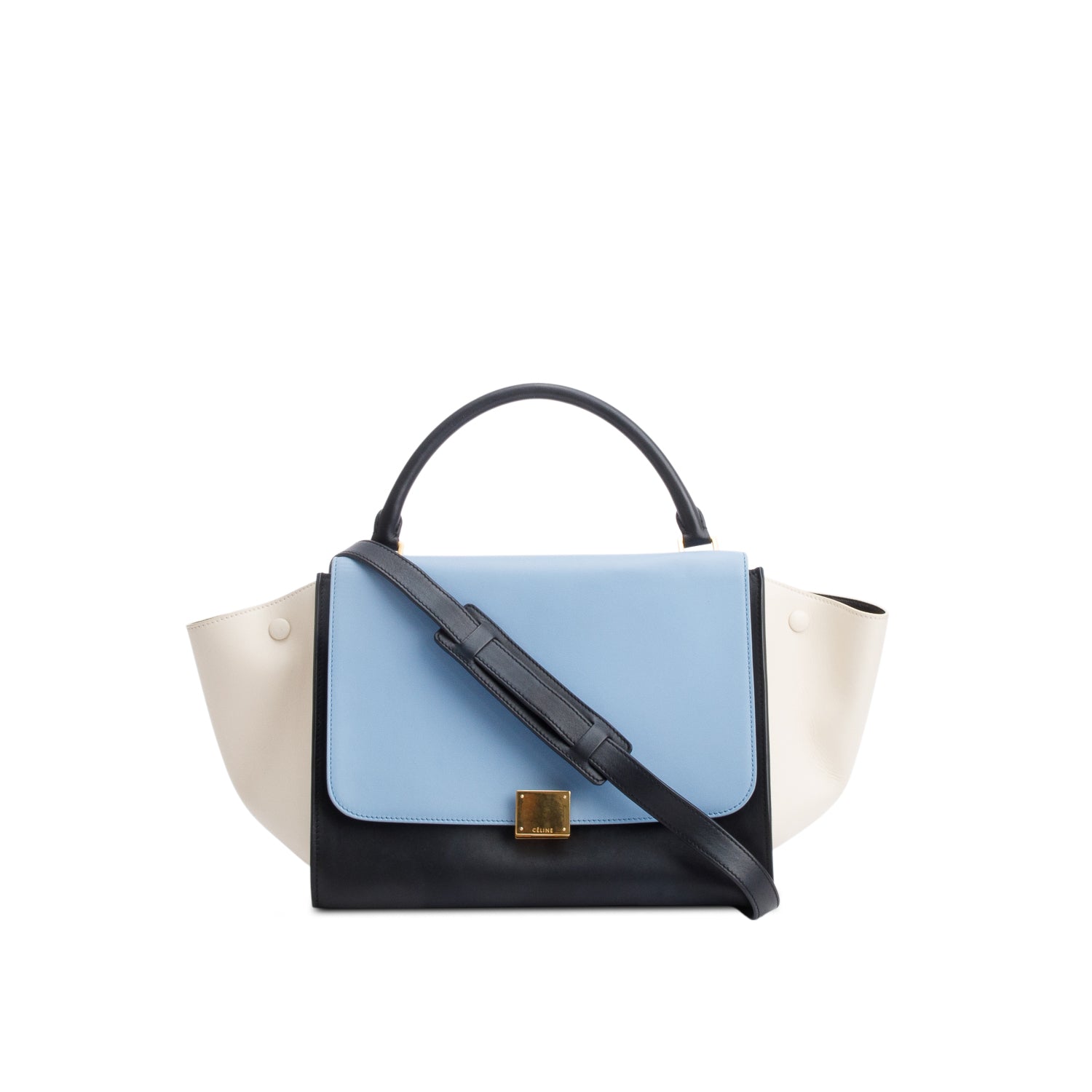 Celine Tricolor Calfskin Trapeze Bag Leather Medium Travel Bag