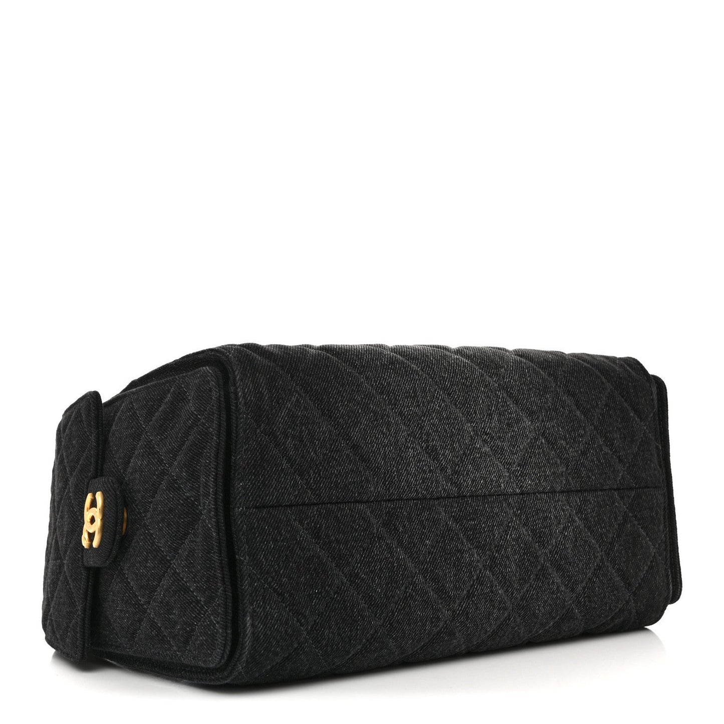 Washed Denim Quilted Small 25 Handbag Black Classic