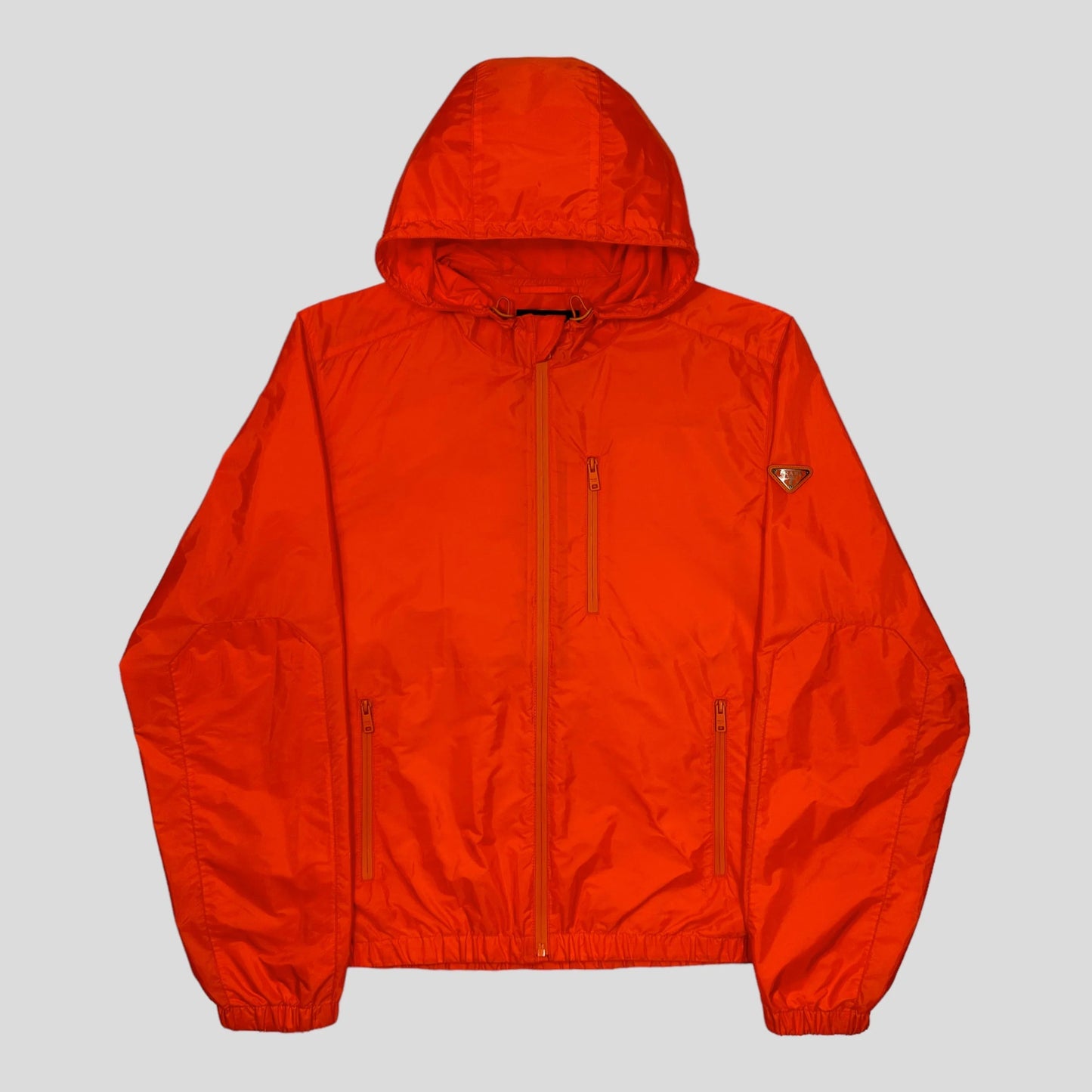 Prada Handbag Milano Laminated K-way Windbreaker - XXL Nylon Orange