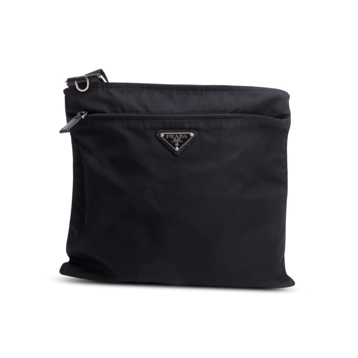Prada Tessuto Vela Flat Messenger Bag Nylon Black Shoes