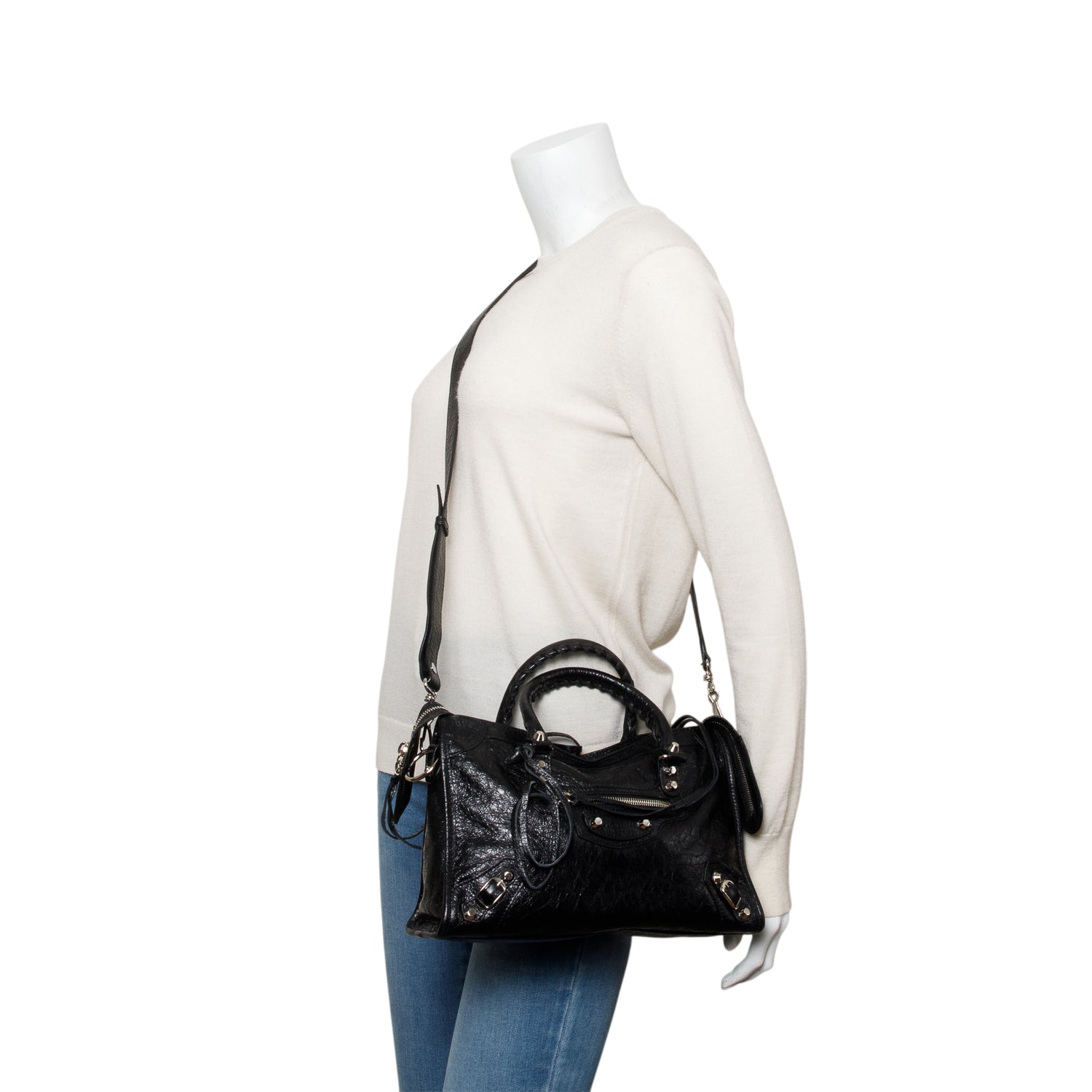Balenciaga Agneau Le City Bag Black Small Travel Bag