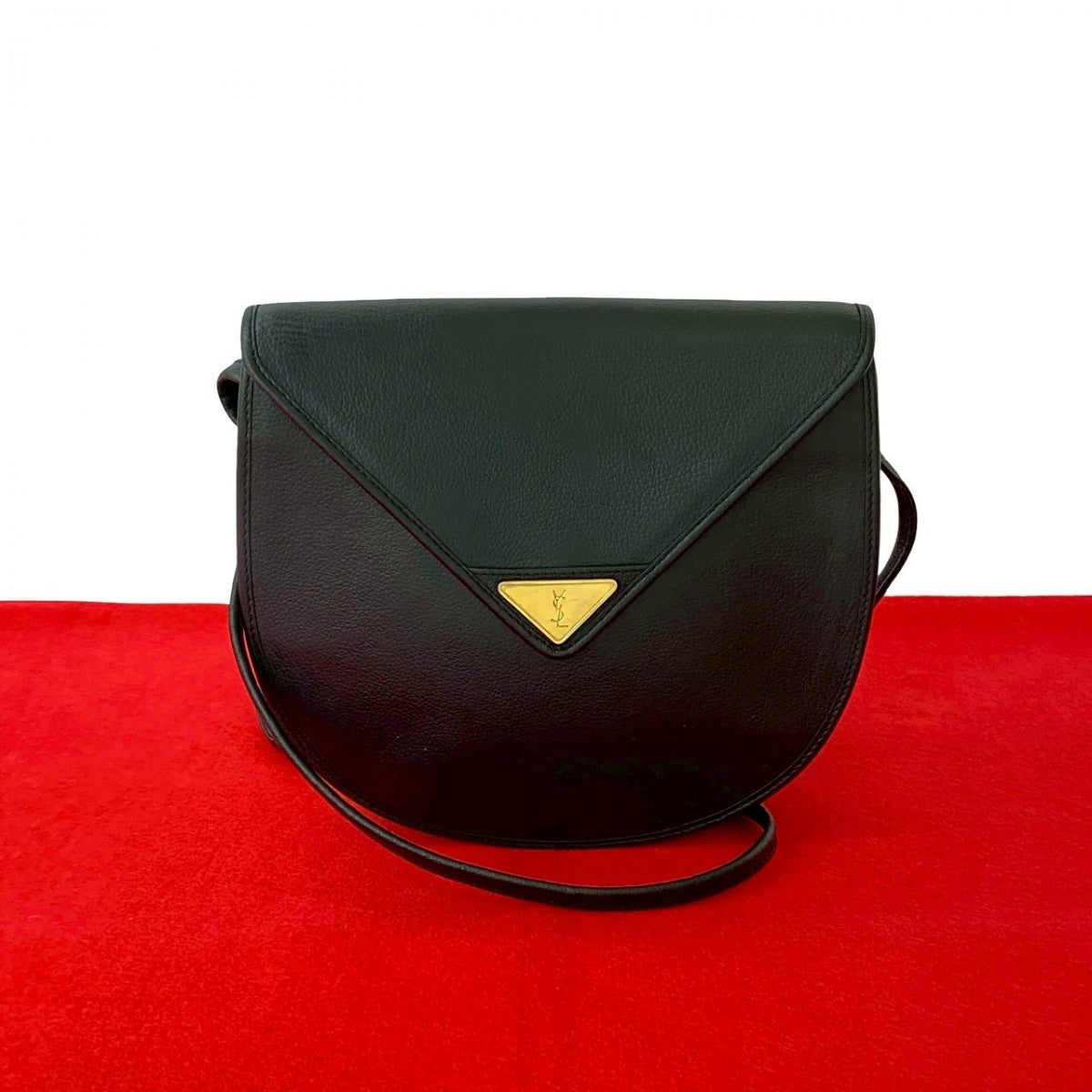 YSL Saint Laurent Shoulder Bag Women Leather Metal Black
