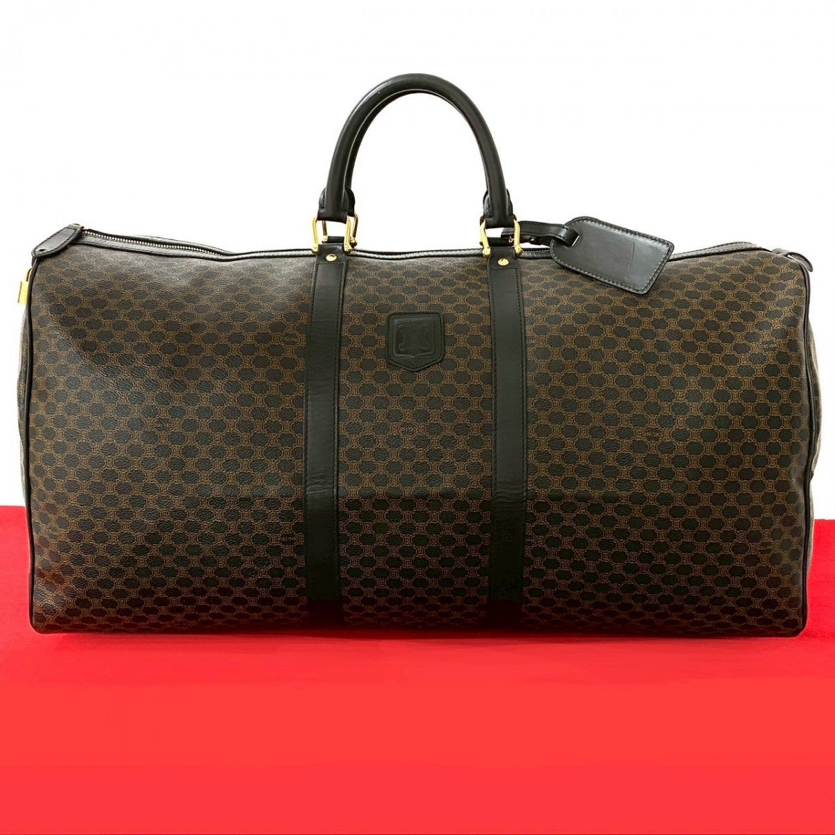 Boston Duffel Bag , Pvc Macadam Blason Leather Brown Travel Bag