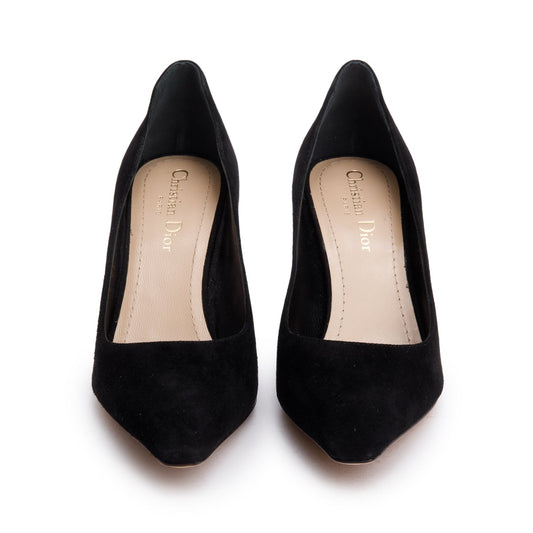 Dior Christian D Fame Pumps, Size Handbag Suede Black Shoes