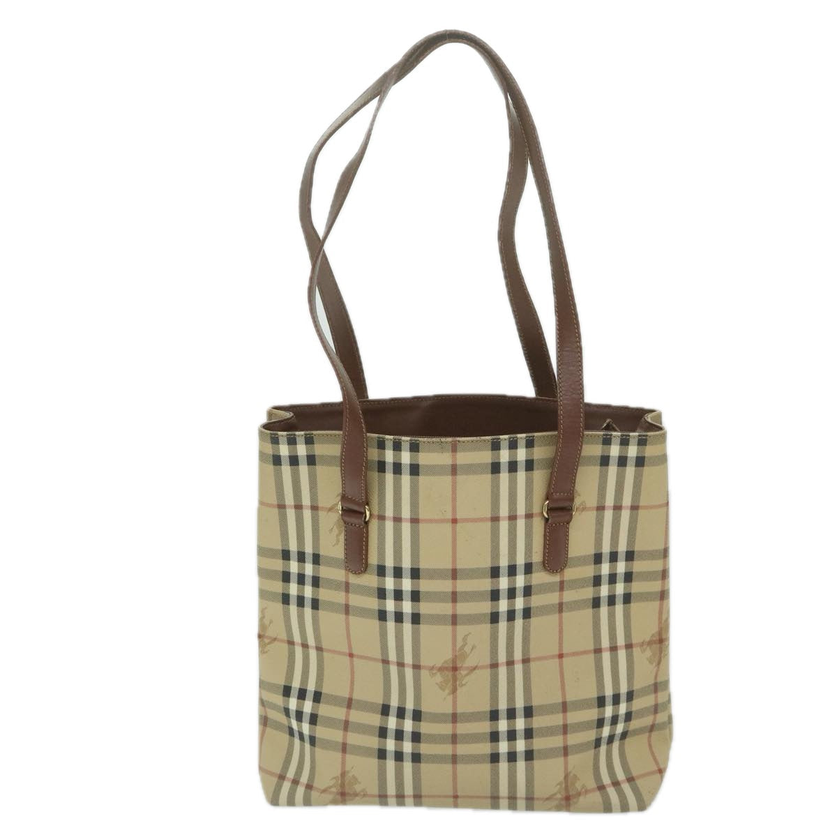 Burberry Luxury ss Nova Check Shoulder Bag Pvc Auth Leather Beige Beige Auth 63774