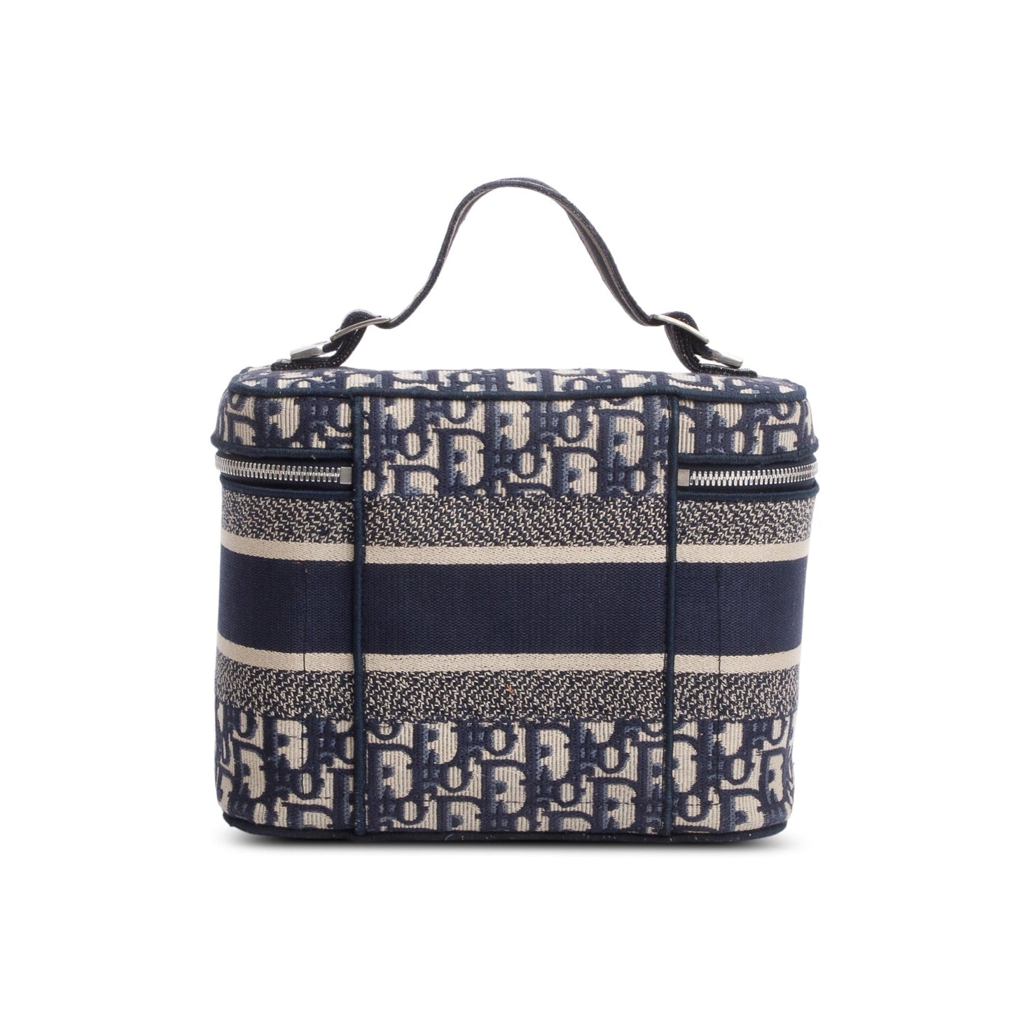 Dior Christian Navy Oblique Embroidered travel Vanity Case Travel Bag