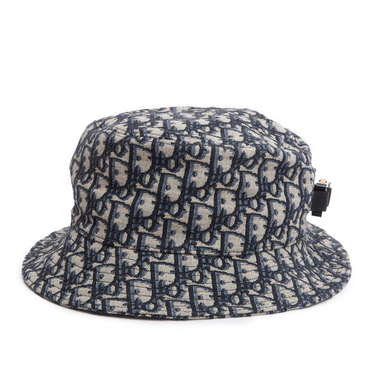 Dior Christian Navy Oblique Buckle Hat, Size M Bucket Bucket Bag