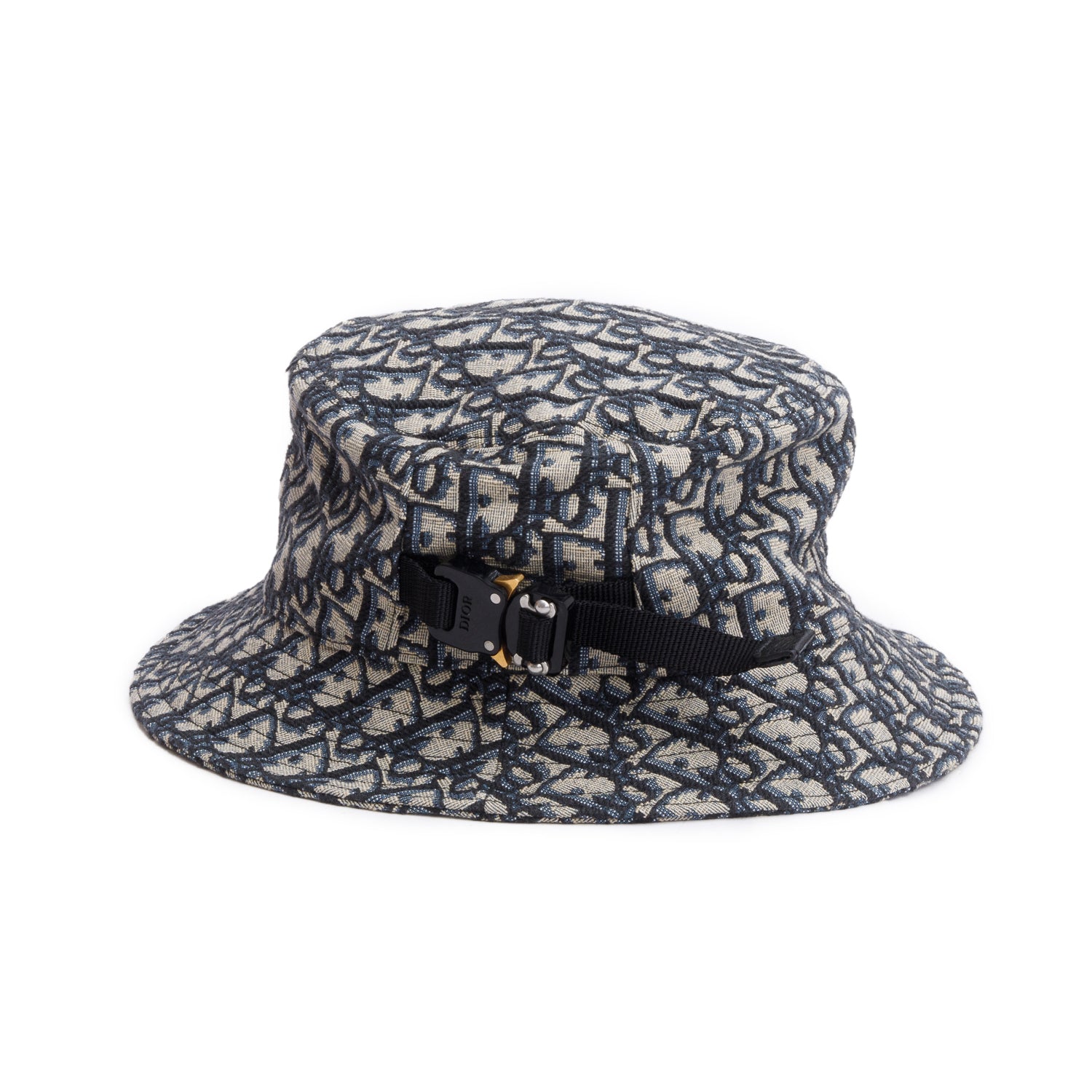 Dior Christian Navy Oblique Buckle Hat, Size M Bucket Bucket Bag