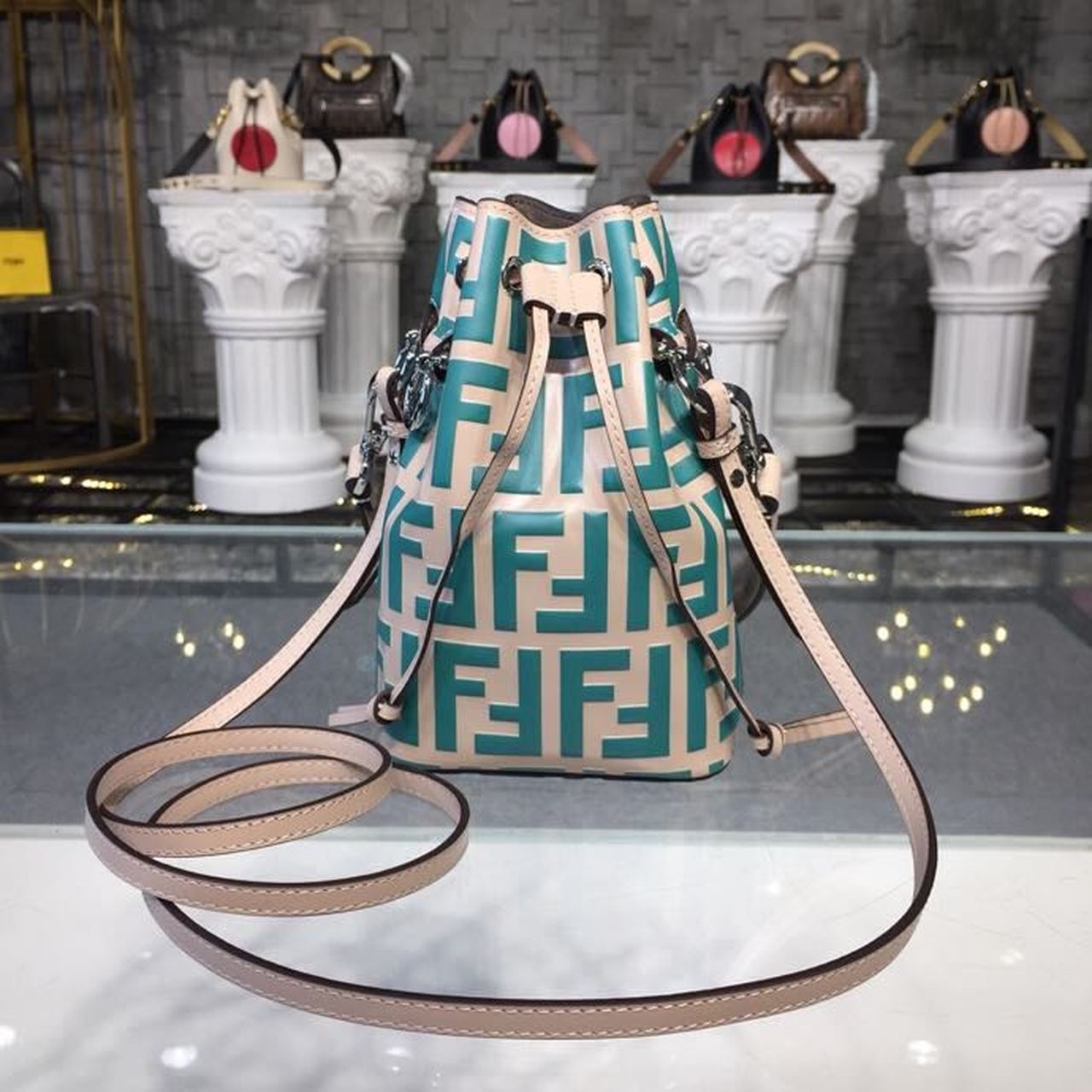 Fendi Top QualityTop Quality Mon Tresor Beige FF Crossbody Bag