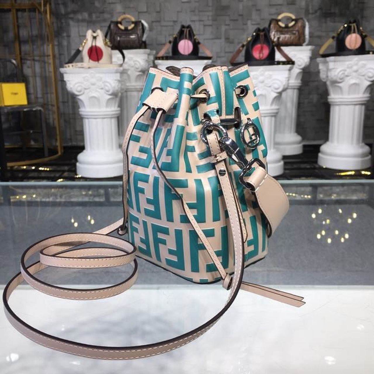 Fendi Top QualityTop Quality Mon Tresor Beige FF Crossbody Bag
