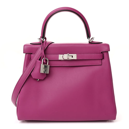 Hermes Swift Kelly Retourne Rose Pourpre Handbag Travel Bag