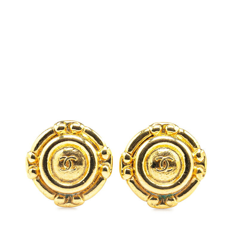 Coco Mark Round Earrings Jewelry Gold