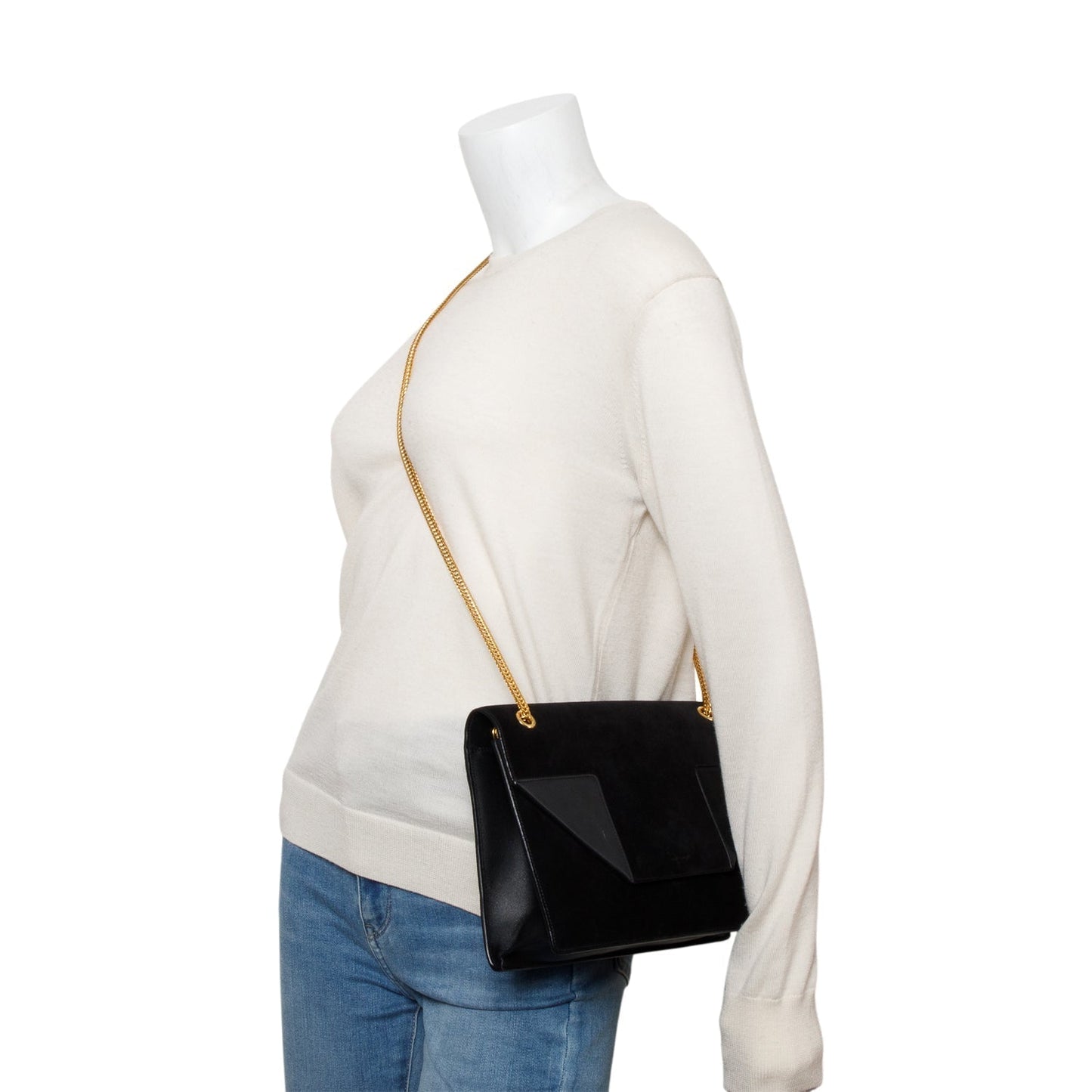 YSL Saint Laurent Betty Shoulder Bag Suede Black