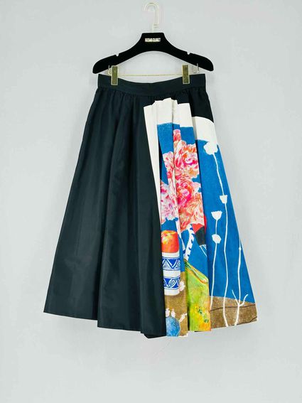 Prada Silk-faille Black Multicolor Maxi Handbag
