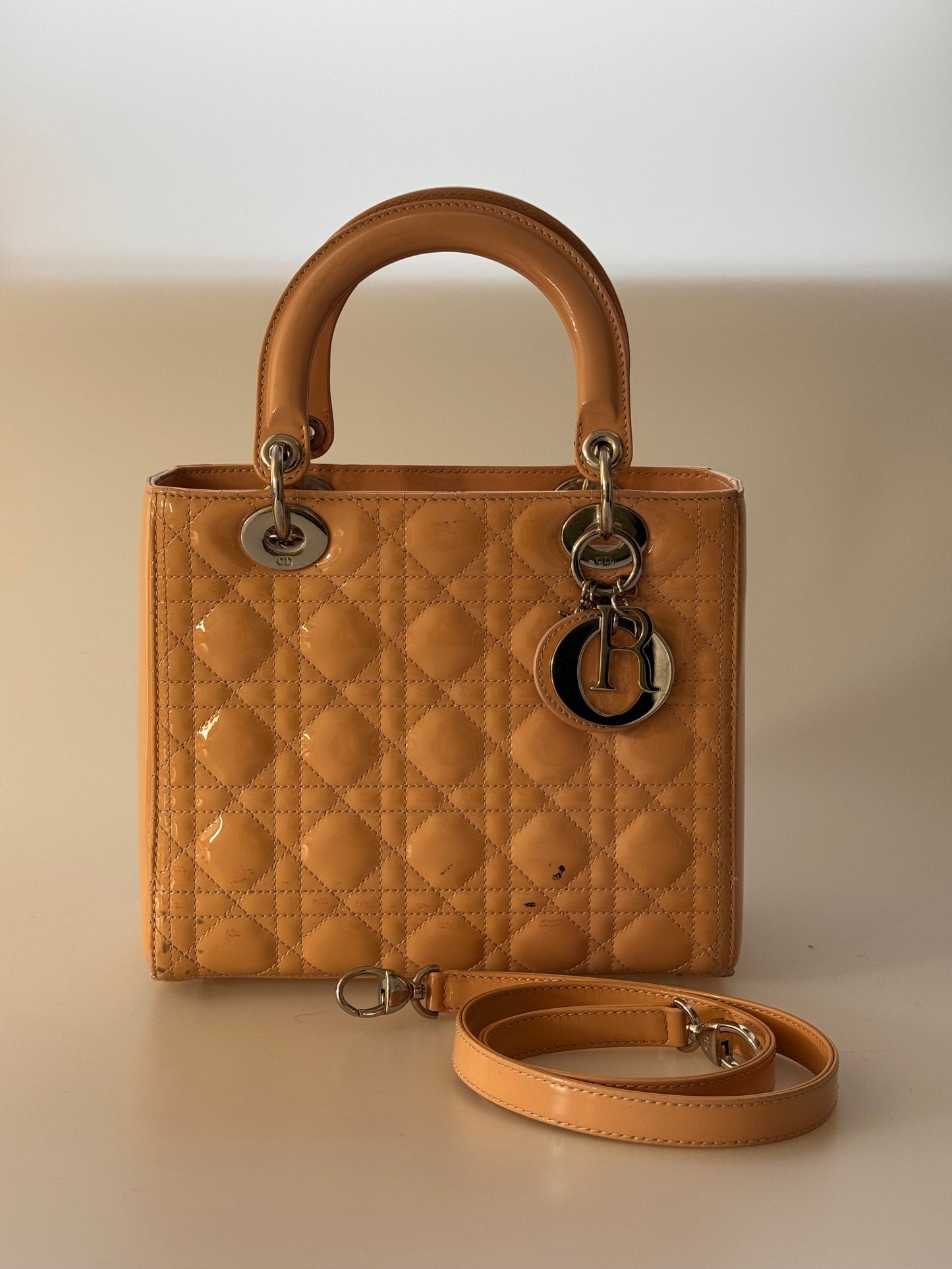 Dior Handbag Christian Lady Bag Light Beige Medium